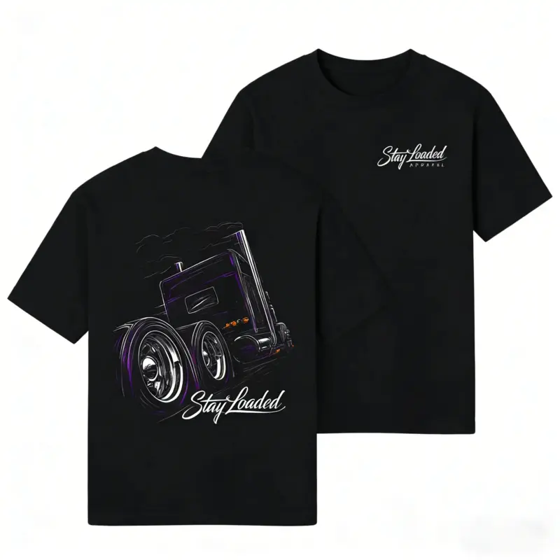 180g[100%cotton]"Stay Loaded" Neon Truck Tee – Bold rig, bright spirit.Your passion, lit up and worn proud.shop deals    graphic tee