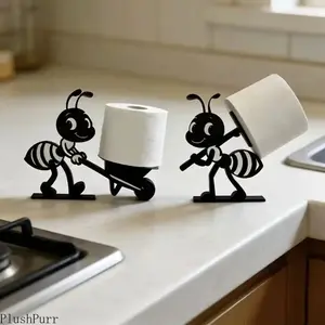 2pcs Ant-Shaped Paper Towel Holder Set - Multi-Functional Indoor Recreation Decor, Toilet Roll Storage Ornament for Bathroom, Household Daily Supplies outdoorfun