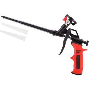 Needn't Clean Foam Gun, Pu Expanding Foaming Gun, Upgrade Caulking Gun, Heavy Duty Spray Foam Gun, Metal Body Covered with PTFE, Suitable for Caulking, Filling, Sealing, Home and Office Use