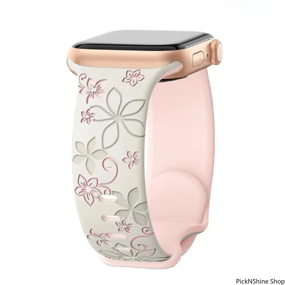 Women's Engraved Smart Watch Band - Women's Fashion Carved Bracelet Accessory, Universal Basic Smart Wearable, Smooth Comfortable Durable Item for Daily Casual, Outdoor Use, Smooth Comfortable Durable Fashion Item, Synthetic, Durable Daily Use