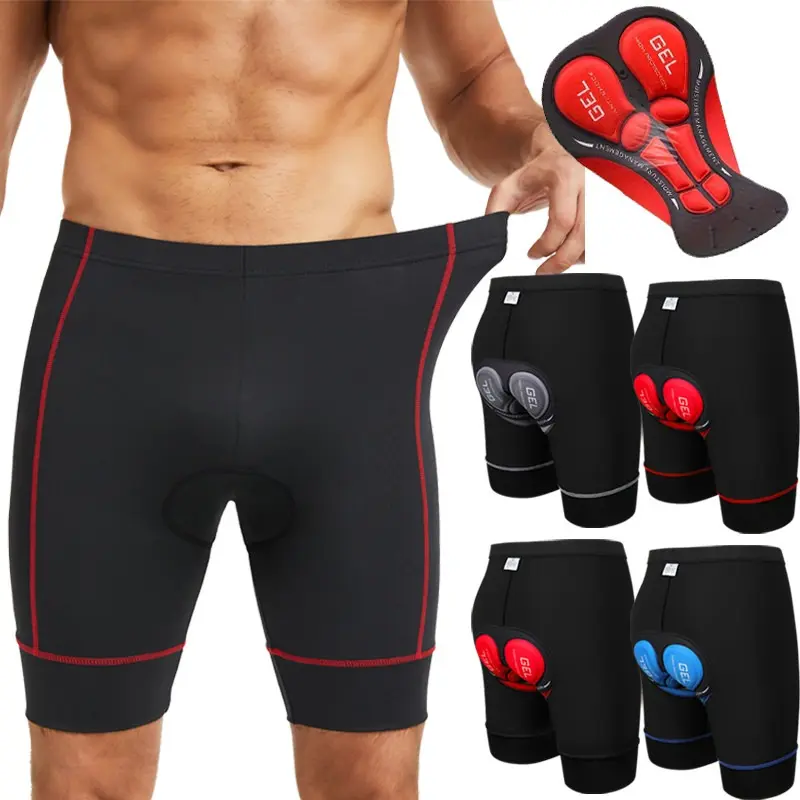 Men's 5D Padded Gel MTB Biking Shorts - Polyester, Breathable, Lightweight Body Shaper Shapewear for Long-Distance Rides & Athletic Outfit, Casual Menswear Activewear Bottoms