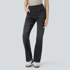 Halara Flex™ High Waisted Pockets Washed Casual Bootcut Jeans