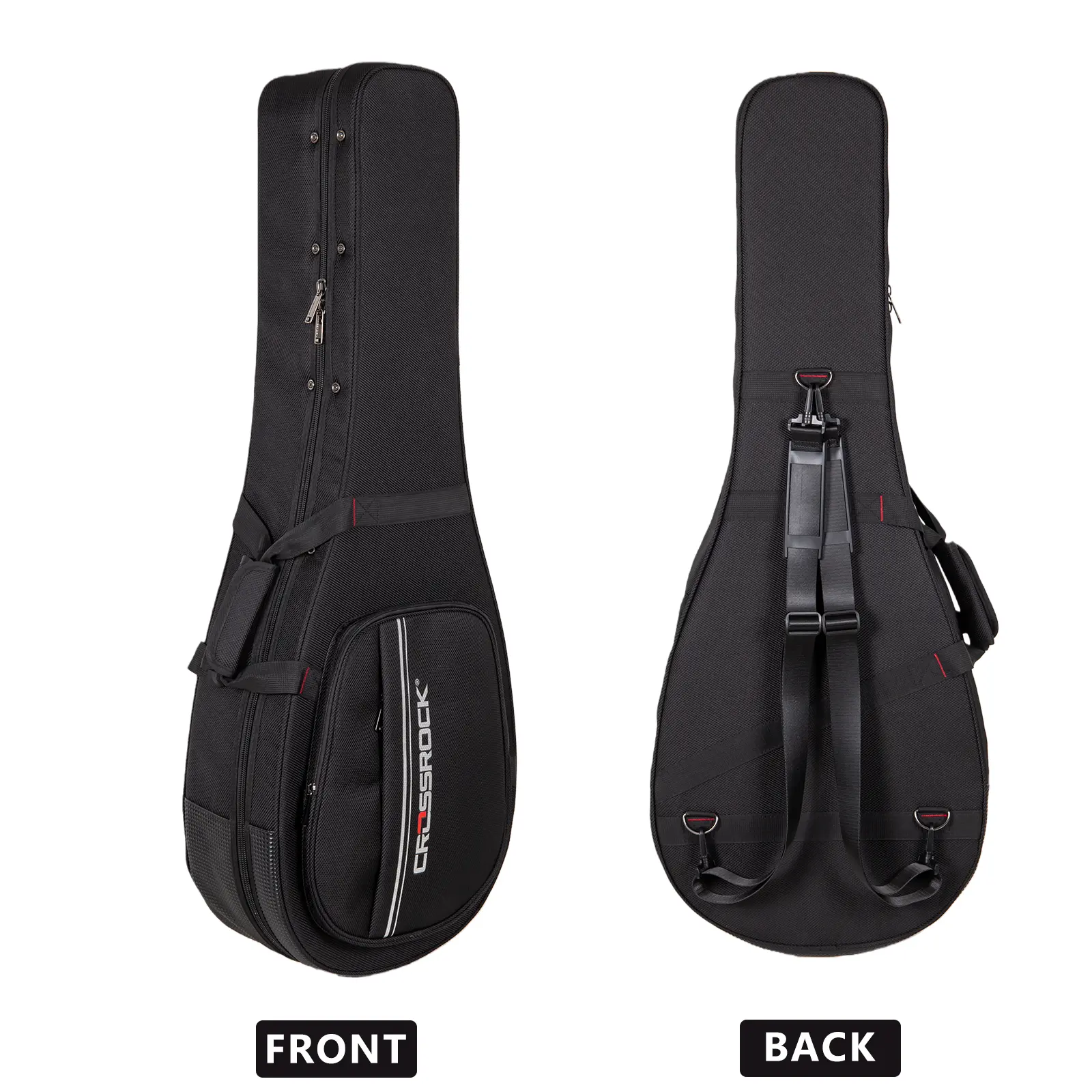 Crossrock Dreadnought Acoustic Guitar Foam Case | Lightweight Gig Bag with Rugged Exterior, Plush Interior & Storage Pockets