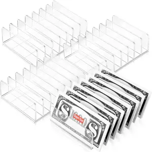 4 count   Tray for  Stuffing Mail Sorter Organizer Clear Desk Envelope Organizer for Sorting Mail Envelope Bill Business Card Eyeshadow (7 Slot)