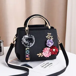 Small Purses And Handbags for Women Fashion Ladies Top Handle Satchel Bags Teenage Girls Shoulder Crossbody Bags with Three Flowers