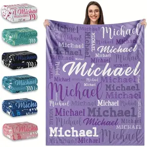 Personalized Name Fleece Throw Blanket - Customized Gifts for Couples, Camping & Hiking Sleeping Gear, Christmas 2026 Gift Idea