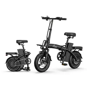 Anniversary adult electric folding bike, equipped with a 650W motor, 14-level shock absorption system, 48V 15Ah battery, with a range of 45 km. Wheels, pedals, electric bike charger Dual Seat Foldable