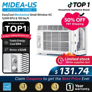 Midea 5,000 BTU EasyCool Mechanical Small Window Air Conditioner - Cool up to 150 Sq. Ft. AC with Easy-to-Use Mechanical Controls and Reusable Filter, Perfect for Small Bedroom, Living Room, Home Office