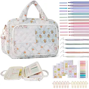 Bible Cover Case for Women Large Spacious Bible Cover with Durable Handle Quilted Bible Carrying Case for Girls Bible Study Supplies Accessories, Mother Day, Christmas Christian Gifts for Women