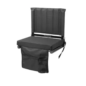 Stadium Seats for Bleachers with Back Support, Portable Bleacher Seats with Thick Padded Cushion and Shoulder Strap, Wide Stadium Seat Chair Includes Hooks, Cup Holder and Side Pocket foldable