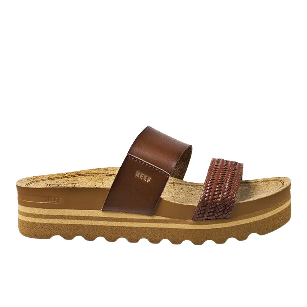 Reef Womens Cushion Vista Hi Slide Casual Sandals Casual Low Heel 1-2" - Brown