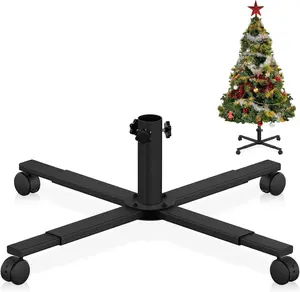 Extendable Heavy Duty Christmas Tree Stand with Universal Wheel for 7.5-9 FT Trees