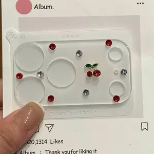Cute Cherry Sparkle Protective Lens Protection Film for Apple iPhone 17 Pro 17 Pro Max Shiny Diamond Lens Cover, Accessories, Smartphone Phone Camera Screen Protector