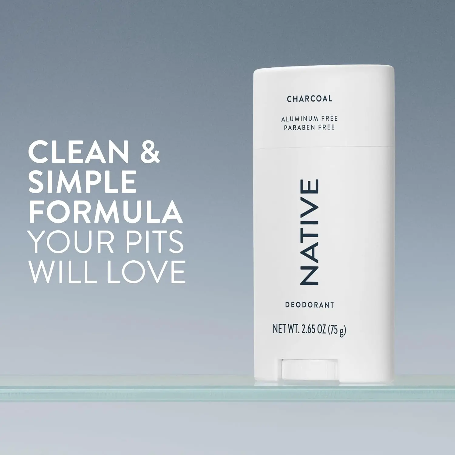 Native Deodorant Contains Naturally Derived Ingredients, 72 Hour Odor Control, Deodorant for Women and Men, Aluminum Free, Charcoal 2.65oz