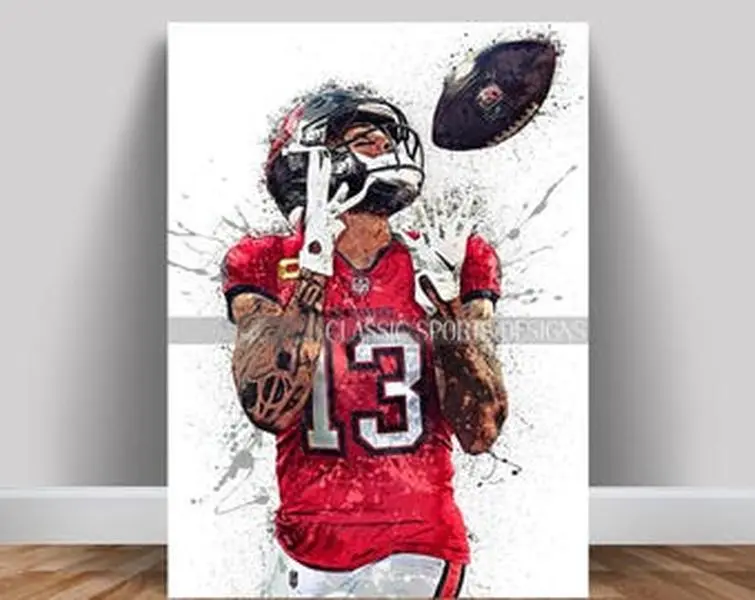 Mike Evans Poster, Tampa Bay Buccaneers, Poster Print Unframed, Wall Art Print, Kids Decor, Man Cave Gift, Sports Art