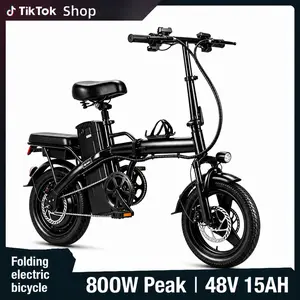 Adult Folding Electric Bike, Compact Commuter E-Bike with 800W Peak Motor, 50KM Range, Portable Design and Long-Lasting Battery