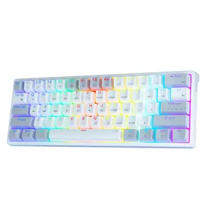 Solakka SK961 wireless mechanical keyboard, 60% keyboard, three-mode connection RGB backlight, programmable wireless gaming keyboard, gaming office, birthday gift FallFreshness