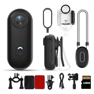 NUISK Mini Action Camera 4K | 128G Thumb Sports Camera with EIS Stabilization, Wearable POV Chest Camera, Waterproof for Running, Cycling, Swimming, Hiking, Outdoor Adventures  camera Clip Magnetic camera for vlogging