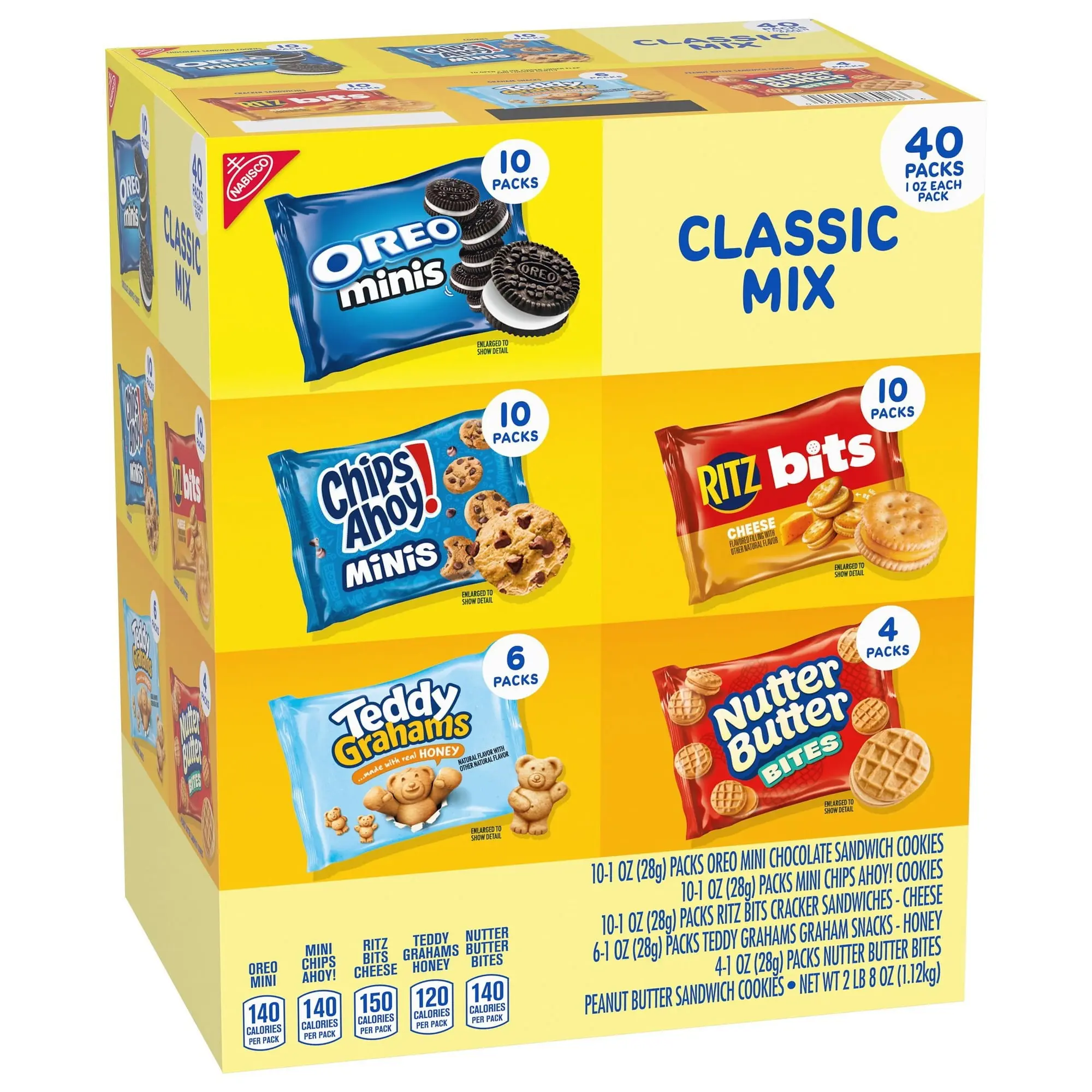 Classic Cookie & Cracker Snack Variety Pack – Assorted Sweet & Savory Snacks, 40 Individual Packs