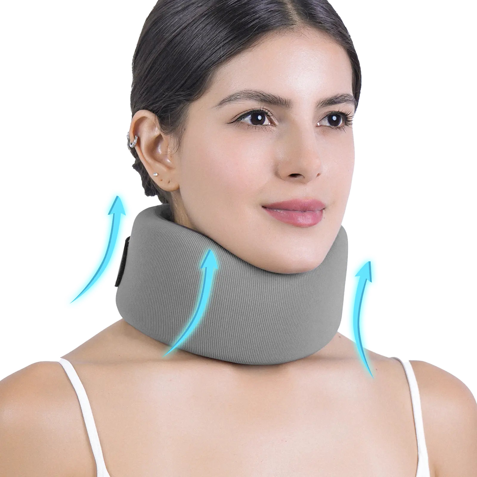 ARTELSE Memory Foam Neck Brace For Sleeping, For Neck Support Soft Cervical CollarGray Medium Size Fits Neck Circumference 13.78-16.54 inch (35-42 cm), Height 3.15-3.54 inch (8-9 cm)