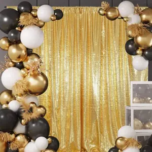 2pcs Shiny Sequin Party Backdrop Curtains, Birthday Decorations, Reusable Home Decor, Wedding and Baby Shower Supplies, Shimmer Wall Backdrop