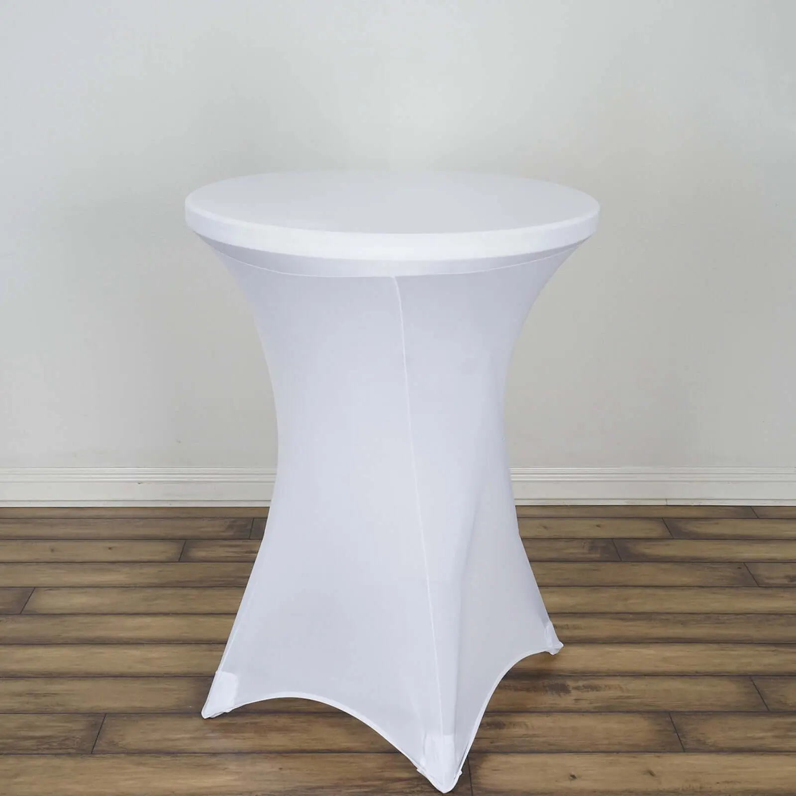 White 30" Spandex Stretch Fitted Highboy Table Cover - Easy to Maintain, for High Top Cocktail Tables, Table Decoration, Party Decor Supplies