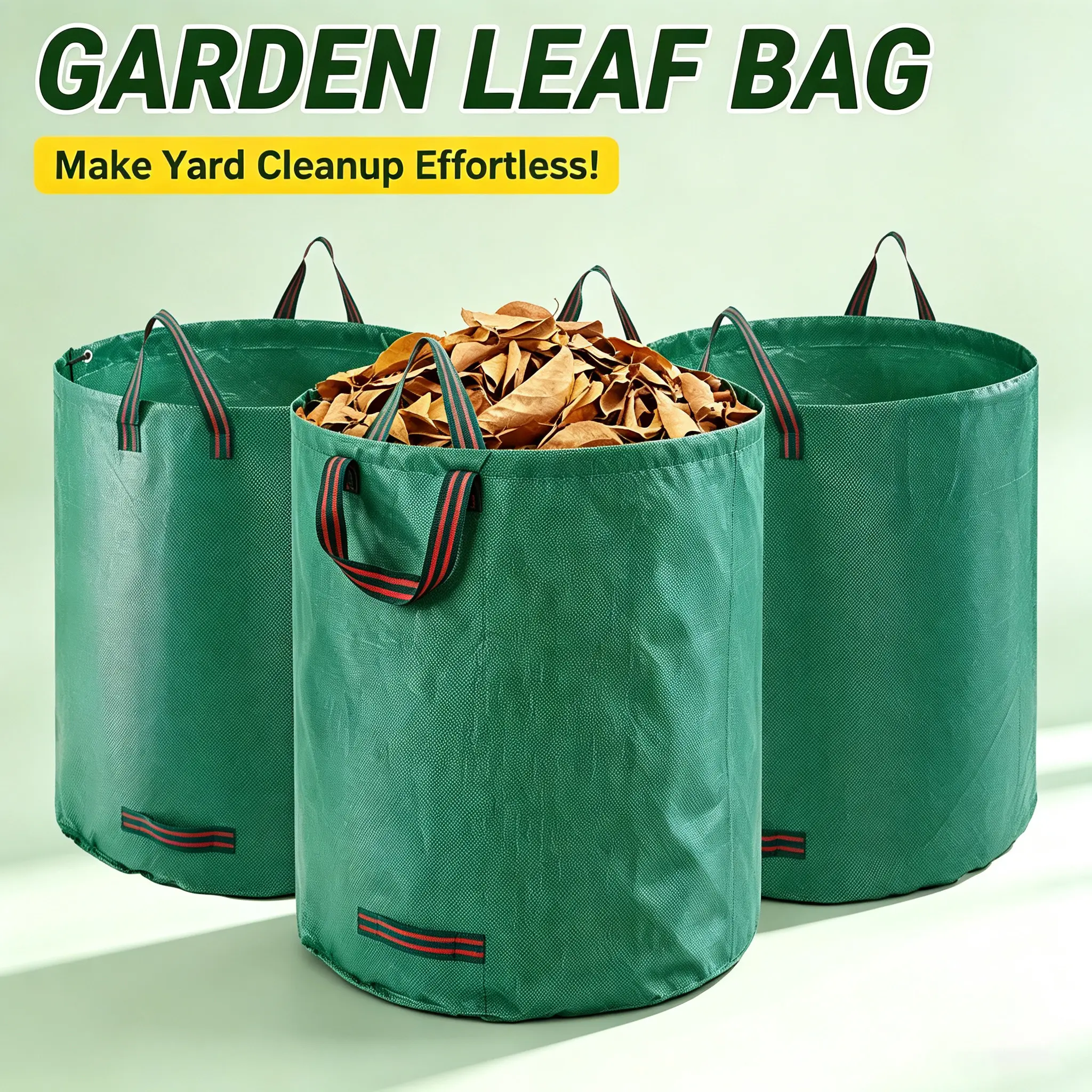 Foldable Multi-Functional Storage Bag - Durable Waterproof Fabric, Sturdy Handle, Portable for Leaf Cleanup, Gardening Tools, Indoor Items | Home Organizer Laundry Basket