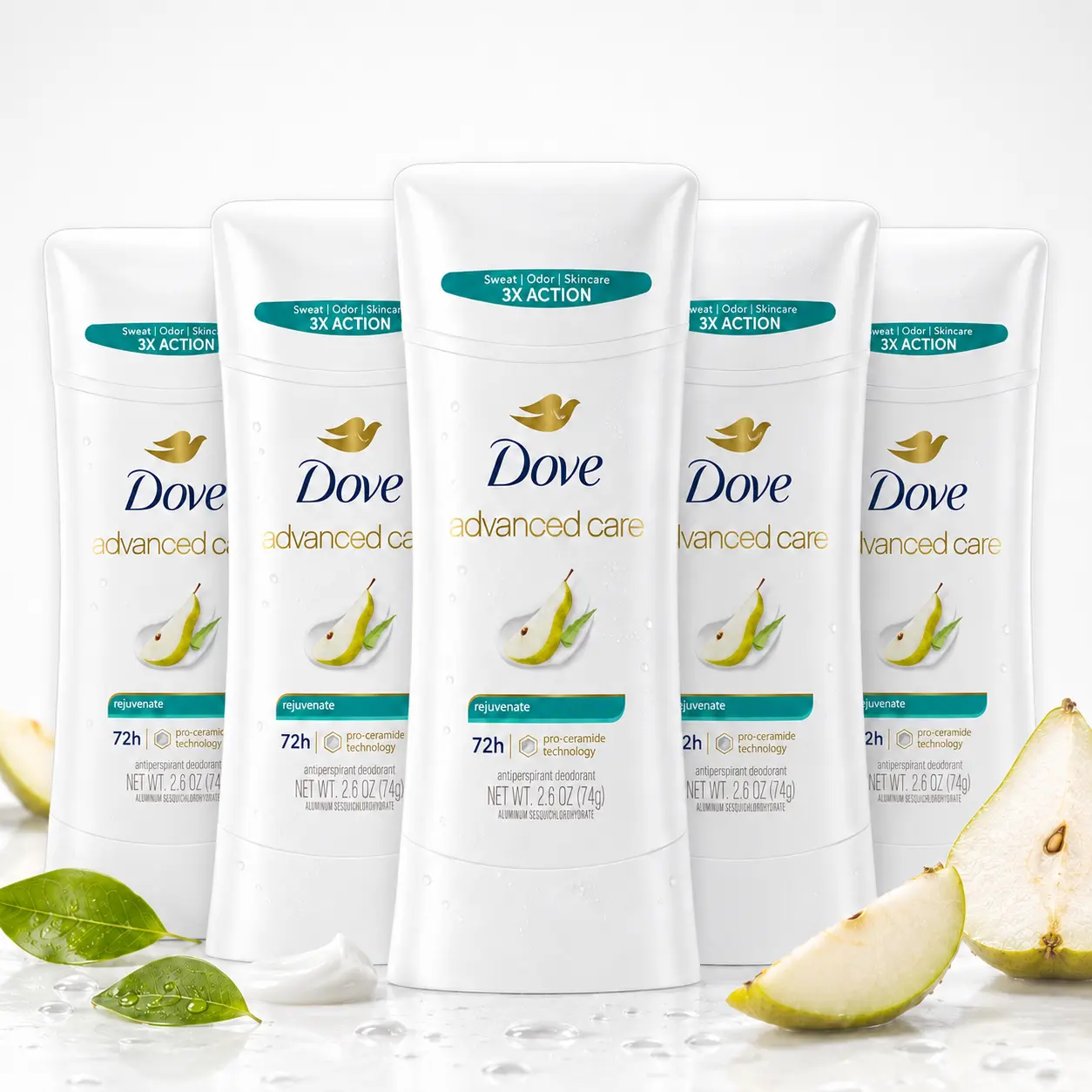 Dove Advanced Care Rejuvenate Deodorant Stick 2.6oz | Antiperspirant - 72H Sweat & Odor Protection with Pro-Ceramide Technology for Women