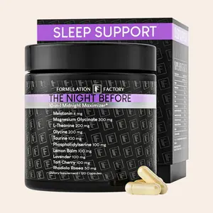 Formulation Factory 10-in-1 Natural Sleep Supplement | The Night Before Magnesium Glycinate & Melatonin + L-Theanine, Lemon Balm, Tart Cherry, Relaxation, Recovery, Sleep Support, 120 Capsules