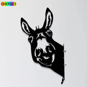 1pc Donkey Metal Wall Art, Whimsical Donkey Statue Mural, Ideal Gift for New Year, Easter, Farm Animal Decor Enthusiasts, Weather-Resistant Metal Wall Decor Wall Sculptures, Perfect for Outdoor Fence & Indoor Wall, Charming Rustic Home Decor