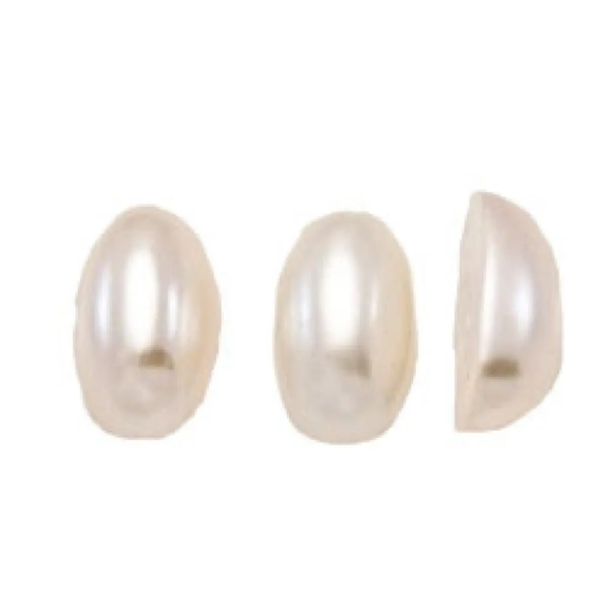 8mm x 6mm Cream Oval Flat Back Semi-Finished Pearl Cabochons, Jewelry Making Supplies for Jewelry Enthusiasts, DIY Crafts, Wholesale Beadwork