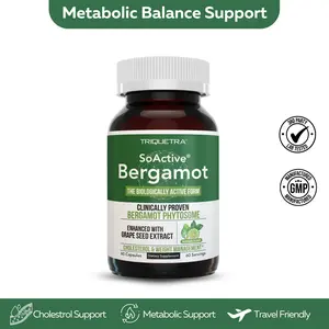 SoActive Bergamot | Italian Citrus Bergamot Phytosome with Grape Seed Extract – Clinically Validated, Supports Heart Health and Overall Wellness – 60 Capsules