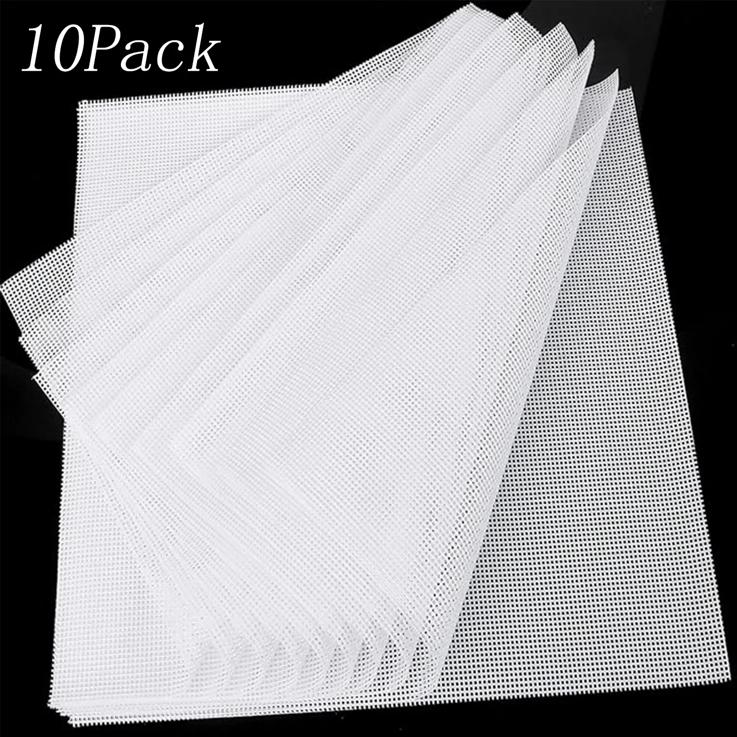 10-Pack Square Customizable 14x14 in Trimmable Food-Grade Silicone Dehydrator Sheets, BPA-Free Non-Stick Non-Toxic Mesh Baking Mats, Durable Heat-Resistant Utensils Liners for Dehydrators, Freeze Drying, Growing Microgreens, Easy Cleanup