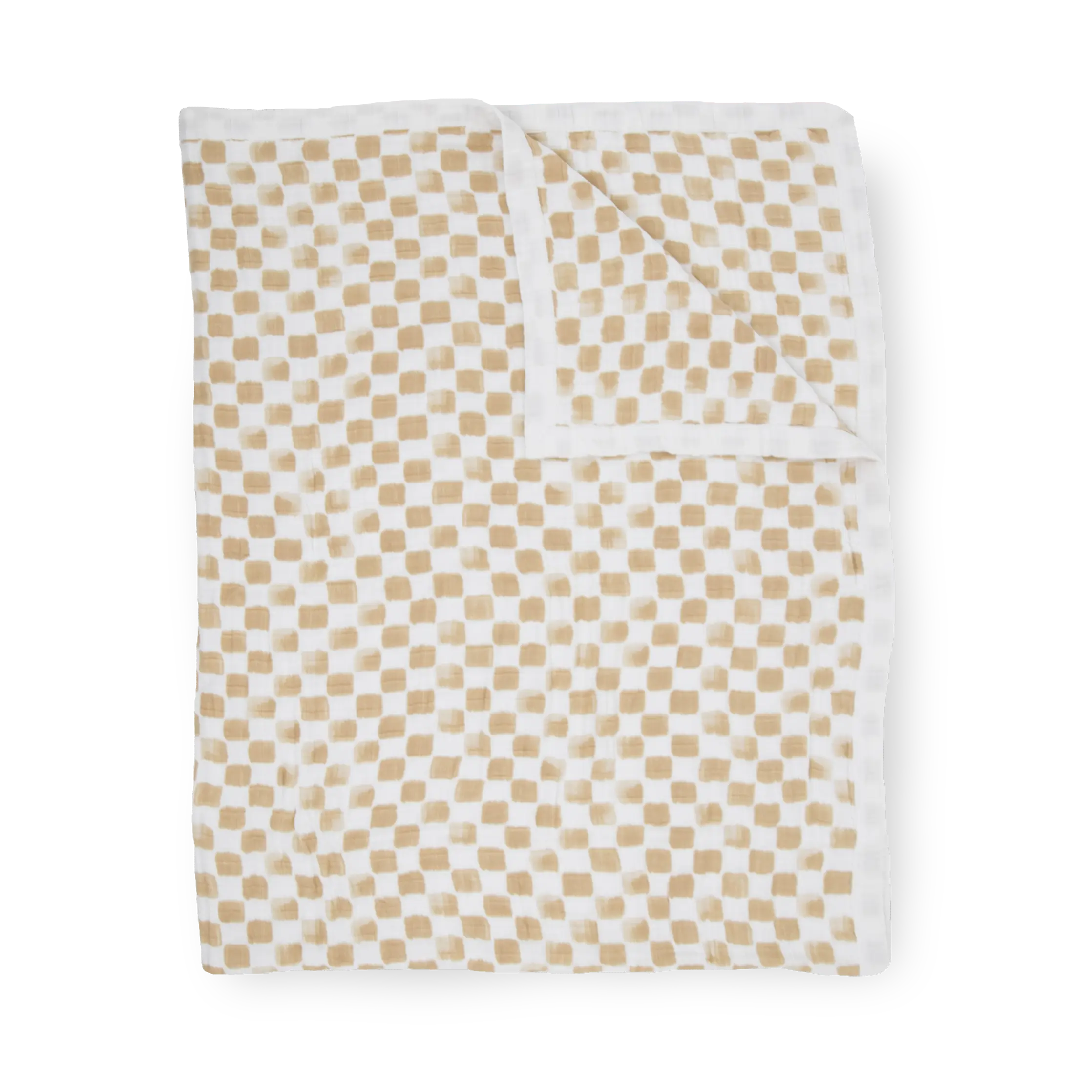 Cotton Muslin Quilted Throw - Adobe Checker