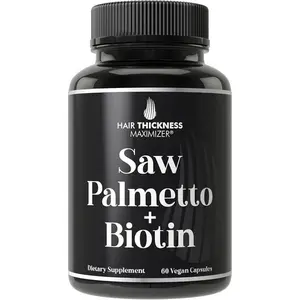 Saw Palmetto + Biotin 10000mcg Hair Growth Supplement DHT Blocker for Men Women Anti Hair Loss Regrowth Vegan Capsules