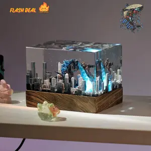 Handmade Godzilla & Kong Resin Sculpture – Unique Titan-Inspired Epoxy Art, Monster Collectible Model, Desk Display, Gift for Him & Fans