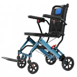 【Restock Sale】GARVEE Ultra-Light Portable Folding Wheelchair with Handbrake for Easy Travel, Designed for Elders with 16in Seat Width and 8in PVC Rear Wheels, Ideal for Comfortable and Convenient Mobility Solutions