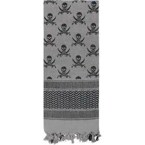 Grey - Skulls & Bones Tactical Shemagh HW Cotton Desert Scarf