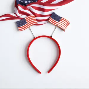 4 Pack Fan Spirit National Flag Headband - Elastic Patriotic Hair Accessory for Sports Events, Parades & Festivals (BRA)