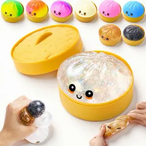 Dumpling Squishy Stress Toy, Durable Silicone Portable Tactile Fidget Toy for Anxiety Relief Products and Stress Relief Fidgeting