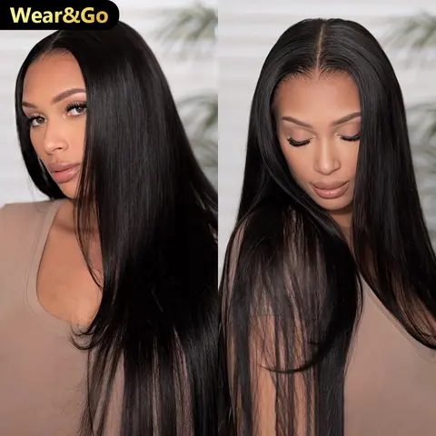 [Free Upgraded] OQ HAIR Wear And Go Glueless Wigs Pre Cut 7x5 HD Straight Lace Human Hair Wigs Pre Bleached Tiny Knots Beginner Friendly #Sohochic