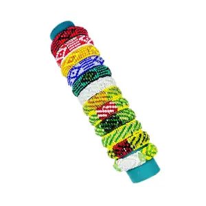 Elastic bracelet with glass beads for Santeria religion