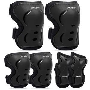 Inkidio Knee Pads for Kids Girls and Boys Protective Gear Set with Knee Pads Elbow Pads and Wrist Guards Ideal for Skating Skateboard Scooter Cycling Bike Riding