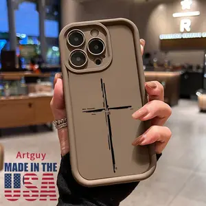 Numbered Cross Cover Silicone Casing for iPhone 16/15/14 Pro Max/16E/13/12/11/XR/XS Plus - Military-Grade Protective Smartphone Accessory, Shockproof, Non-Slip, Advanced Fashion Gift, Black