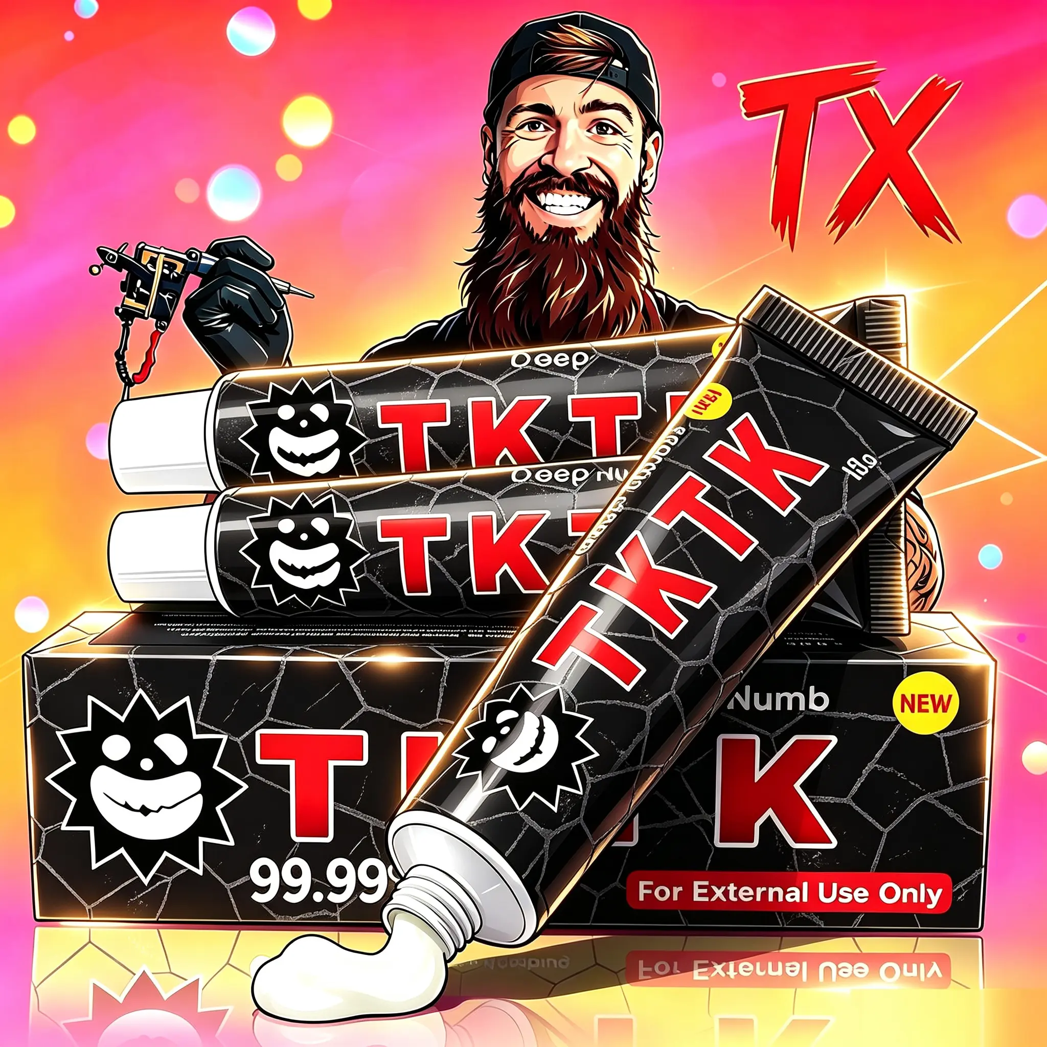 TKTK Deep Skin Soothing Cream, 99.99% Max Strength Comfort Relief Ointment, 6-8H Long Lasting Professional Skin Care Balm for Tattoo, Microblading, Piercing & Beauty Cosmetic Procedures, External Use Only