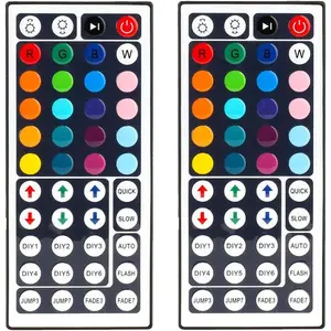 44 Key RGB LED Strip Light Remote Controller  Dimmer IR Remote Control, for SMD 5050 3528 2835 RGB LED Light Strip - 2 Pack
