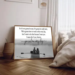 [UNFRAMED POSTER] Romantic The Notebook Quote Print – Iconic Rowboat Scene Wall Art, Black & White Love Poster, Sentimental Gift for Couples & Bedroom Decor