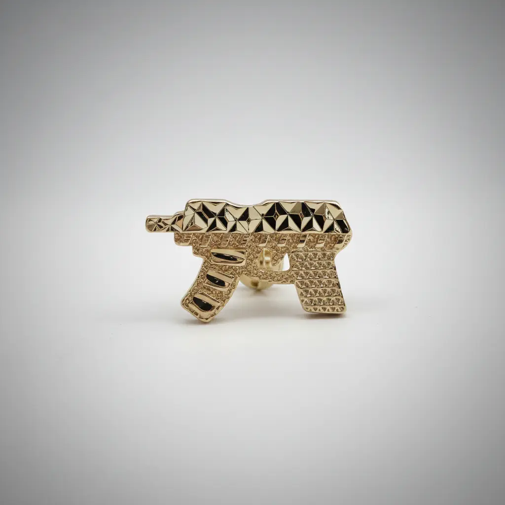 14K Gold Plated Draco Gun Ring