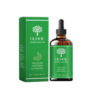 OUHOE Gentle Castor Oil Ginger Body Oil | Warming Soothing Body Care Massage Oil for Abdominal Discomfort & Digestive Support