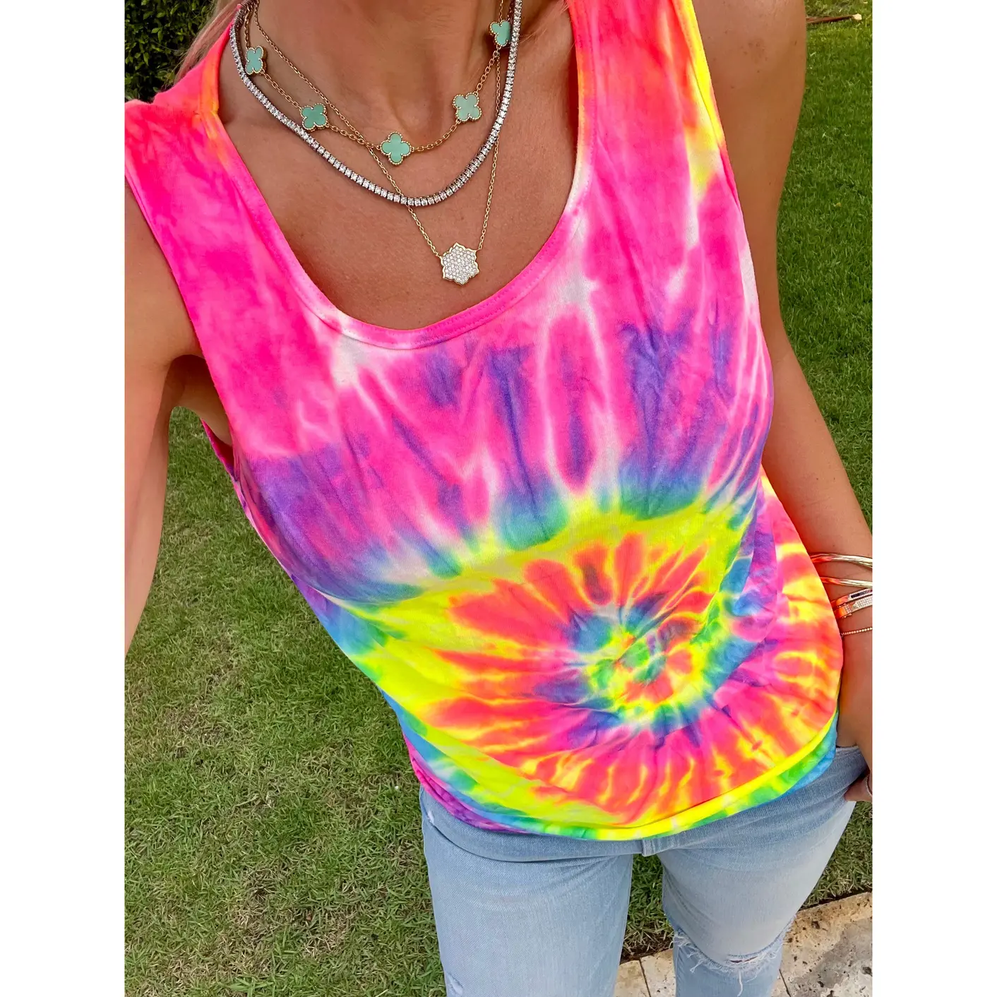 Rainbow Blast Tie-Dye Tank
